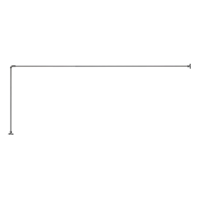 L-Shaped Shower Curtain Rod - Chrome Telescopic Corner Rod