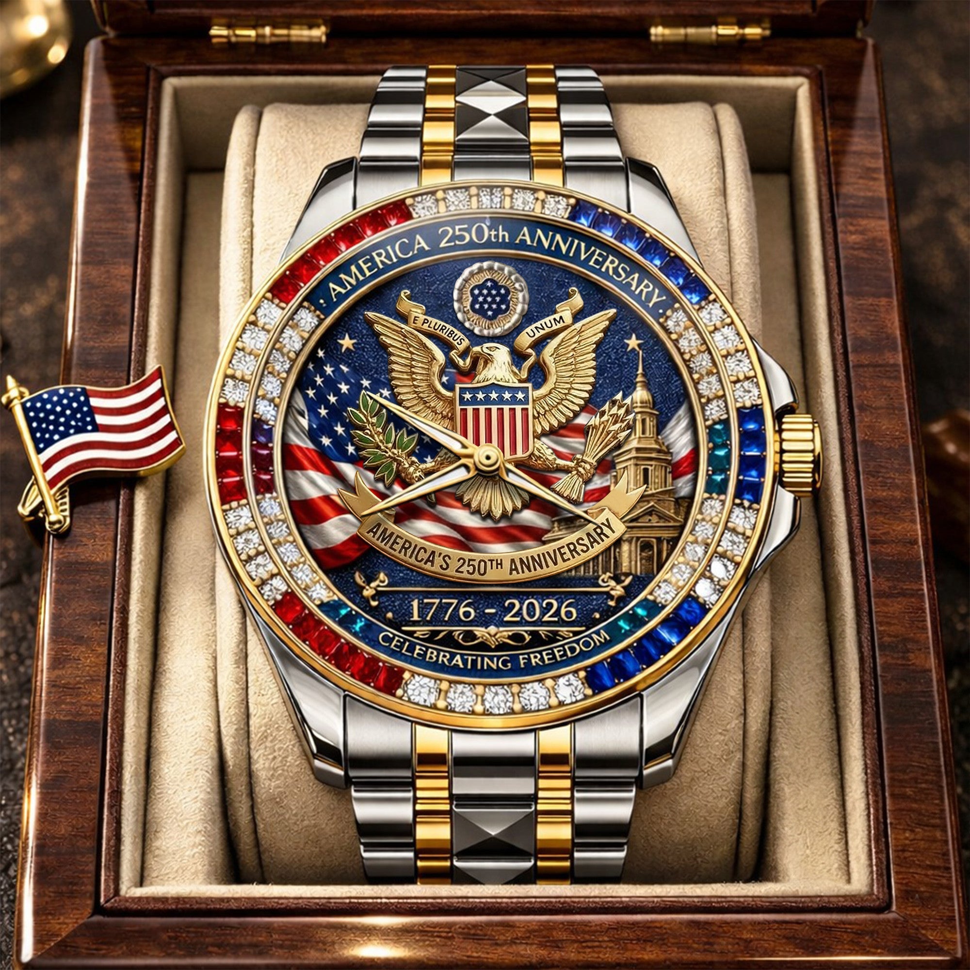 America 250th Anniversary Watches Celebrating Freedom Patriotic Merch 4th Of July Gifts For Dad - Merchluma