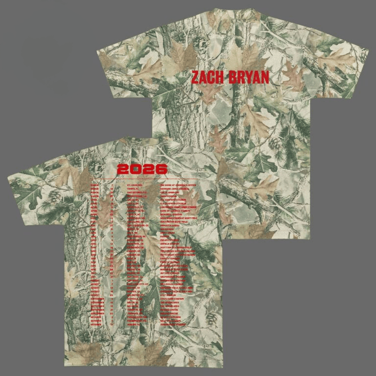 Zach Bryan With Heaven On Top Tour 2026 Camo T-Shirt Zach Bryan Merch Gifts For Brother - Merchluma