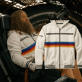 Project Hail Mary Ryan Gosling White Rainbow Stripe Zip Up Hoodie 2026 Project Hail Mary Merch - Merchluma