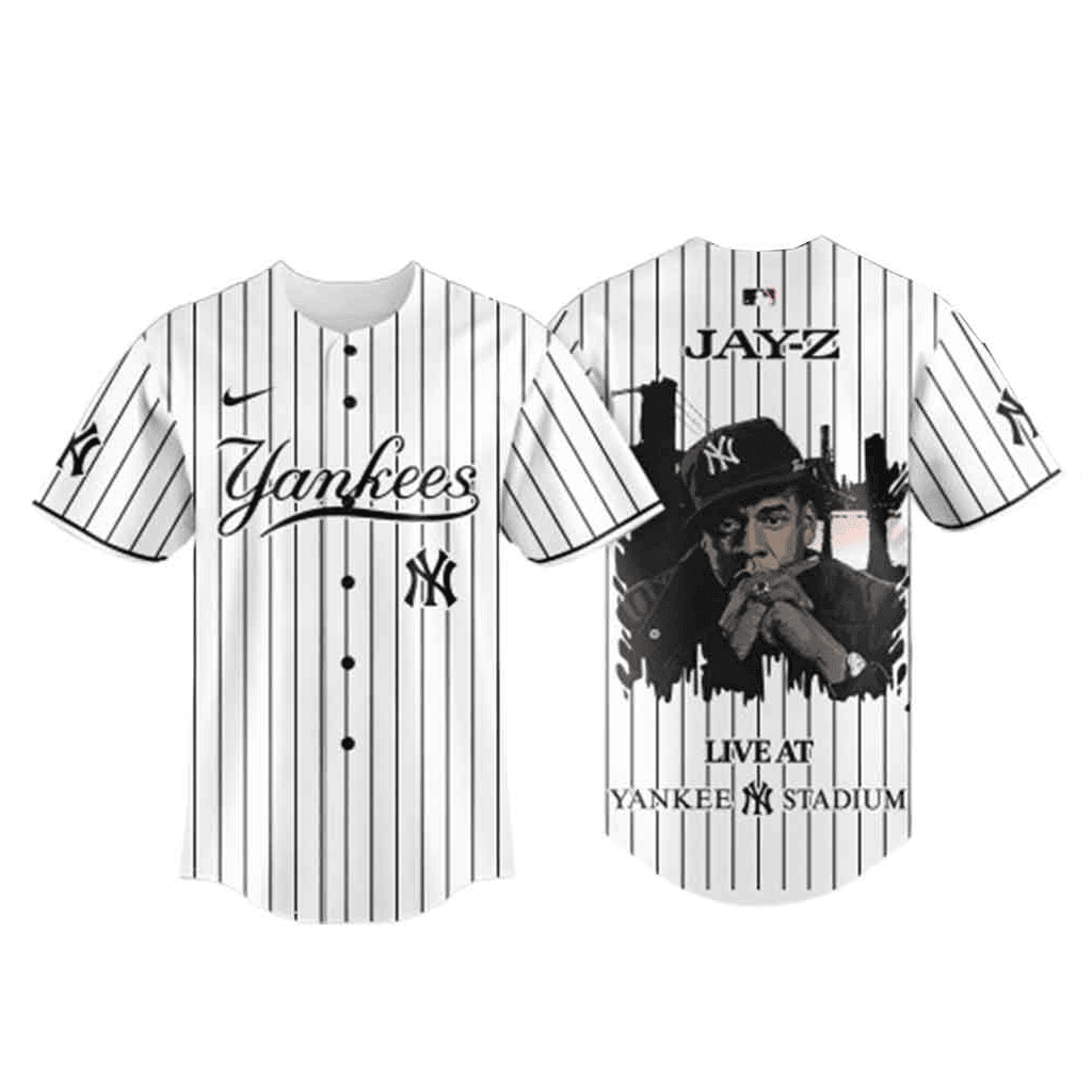 Jay Z x Yankee Stadium Concert 2026 Pinstripe Baseball Jersey New York Yankees Merch For Fan - Merchluma