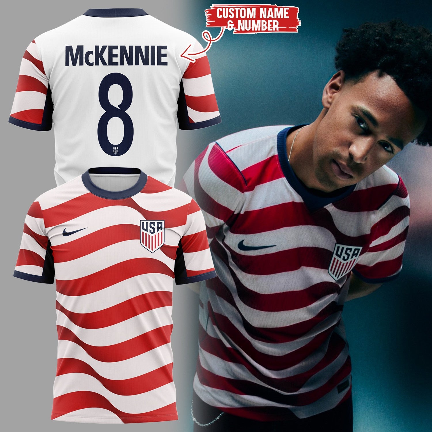 Personalized USMNT 2026 New T-Shirt Team USA World Cup FIFA Merch Gifts For Soccer Fans - Merchluma