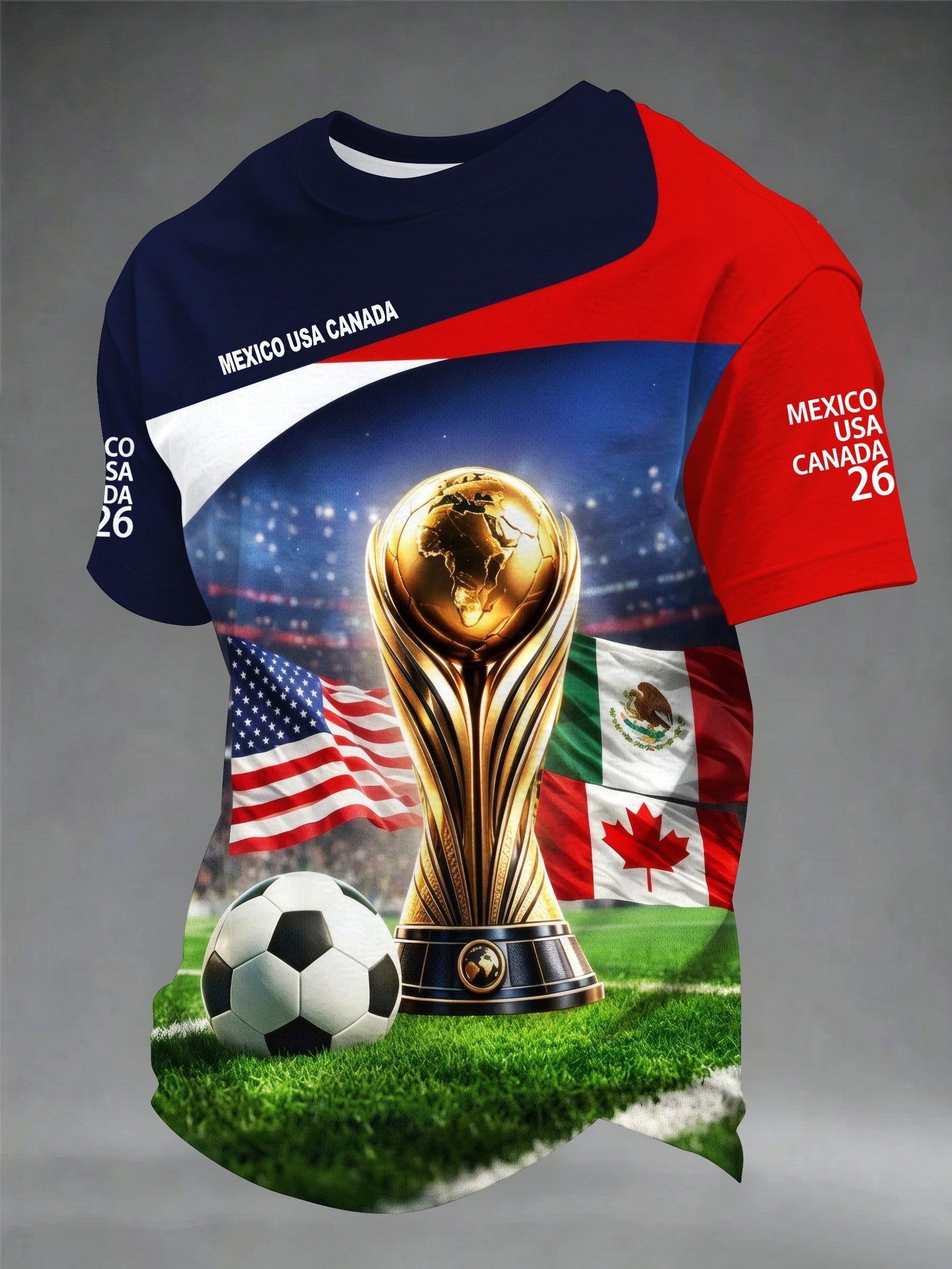 FIFA World Cup 2026 Host Nations T-Shirt Mexico USA Canada Clothing Gifts For Him - Merchluma