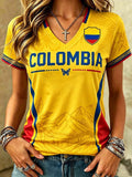 Colombia World Cup Championship 2026 V-Neck Shirt FCF Colombia Merchandise Gift For Teacher - Merchluma
