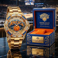 New York Knicks Empire Court Legacy Gold Luxury Men's Watch Knicks Mech Basketball Fan Gifts - Merchluma