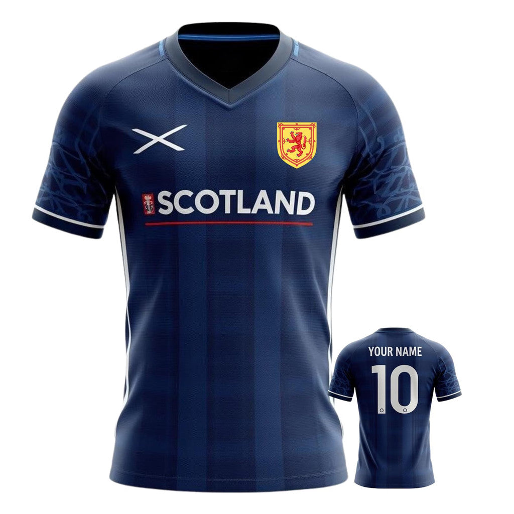 Custom Scotland FIFA World Cup 2026 Merch Scotland Soccer V-Neck Jersey WC 2026 Fan Gear - Merchluma
