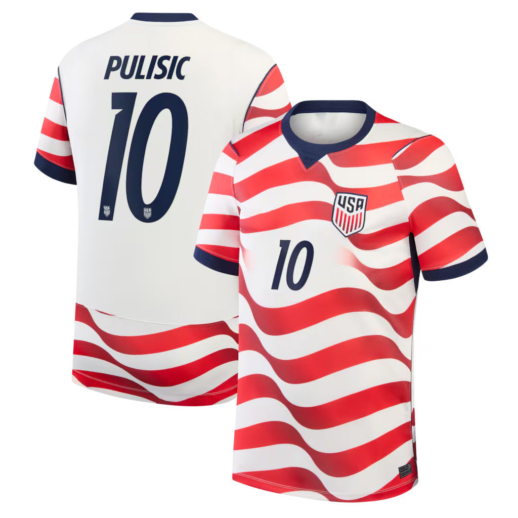 FIFA World Cup 2026 Merch #10 Christian Pulisic USMNT 2026 Home Stadium Jersey White Fan Gifts - Merchluma