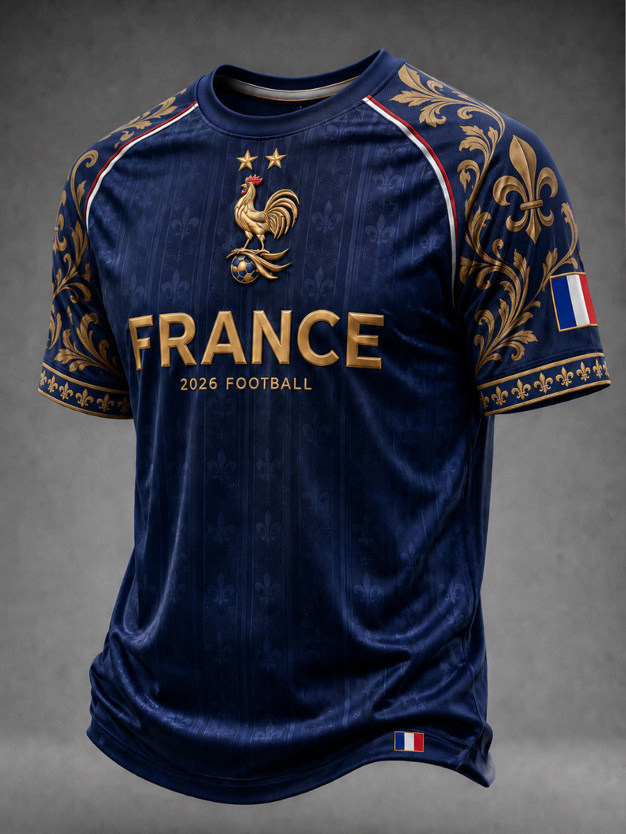 France Football 2026 World Cup T-Shirt 2 Stars Rooster Shirts Game Day Gear FIFA Fan Gifts - Merchluma