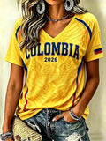 Colombia FIFA World Cup 2026 V-Neck Shirt Colombia National Football Team Merch Gifts For Her - Merchluma