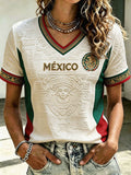 Mexico FIFA World Cup 2026 V-Neck Shirt Mexico Football Team Merch Game Day Gifts For Women - Merchluma