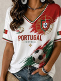 Portugal Football World Cup 2026 V-Neck Shirt FIFA Game Day Outfits Portugal Football Fans Gift - Merchluma