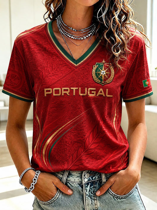 Portugal FIFA World Cup 2026 V-Neck Shirt Game Day Shirts Gift For Portugal Football Fans' - Merchluma