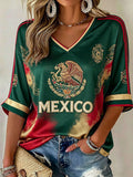Mexico FIFA World Cup 2026 Long Sleeve V-Neck Shirt Mexico Team Merch Gifts For Football Fans - Merchluma