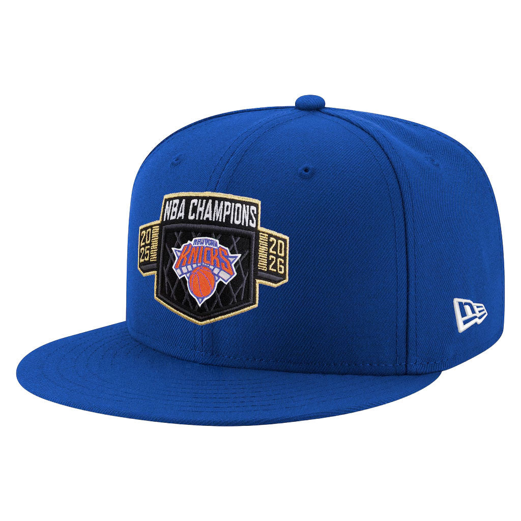 New York Knicks Championship Snapback Hat Locker Room NY Knicks 2026 Finals Champions Merch Blue - Merchluma