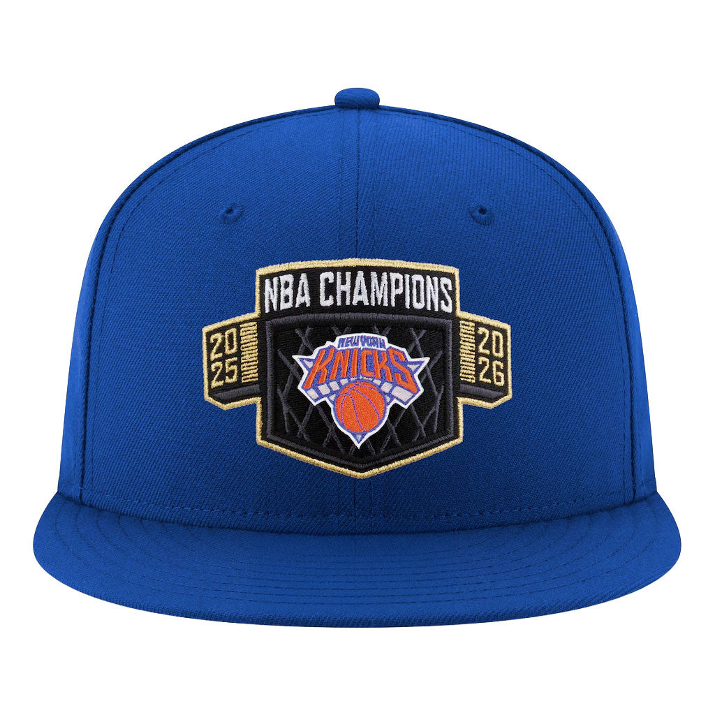 New York Knicks Championship Snapback Hat Locker Room NY Knicks 2026 Finals Champions Merch Blue - Merchluma