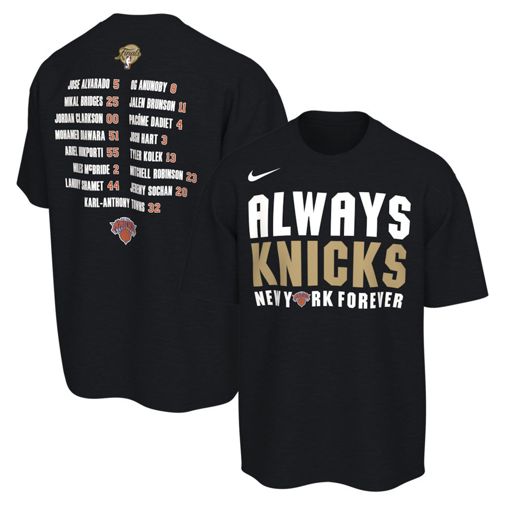 New York Knicks Champions Merch NY Knicks 2026 Finals Champions Roster Club T-Shirt Black - Merchluma