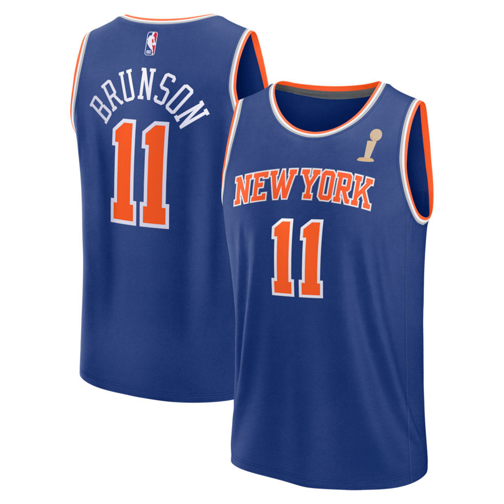 New York Knicks Champions Merch NY Knicks Jalen Brunson #11 2026 Finals Champions Jersey Blue - Merchluma