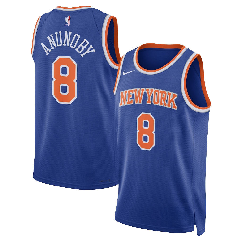 New York Knicks Champions Merch NY Knicks OG Anunoby #8 Blue Swingman Jersey Gifts For Fans - Merchluma