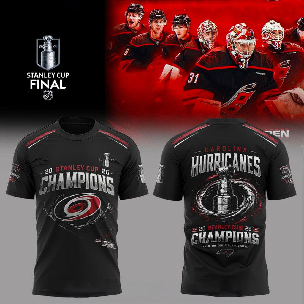 Carolina Hurricanes 2026 Stanley Cup Champions T-Shirt Carolina Hockey Merch Best Man Gifts - Merchluma