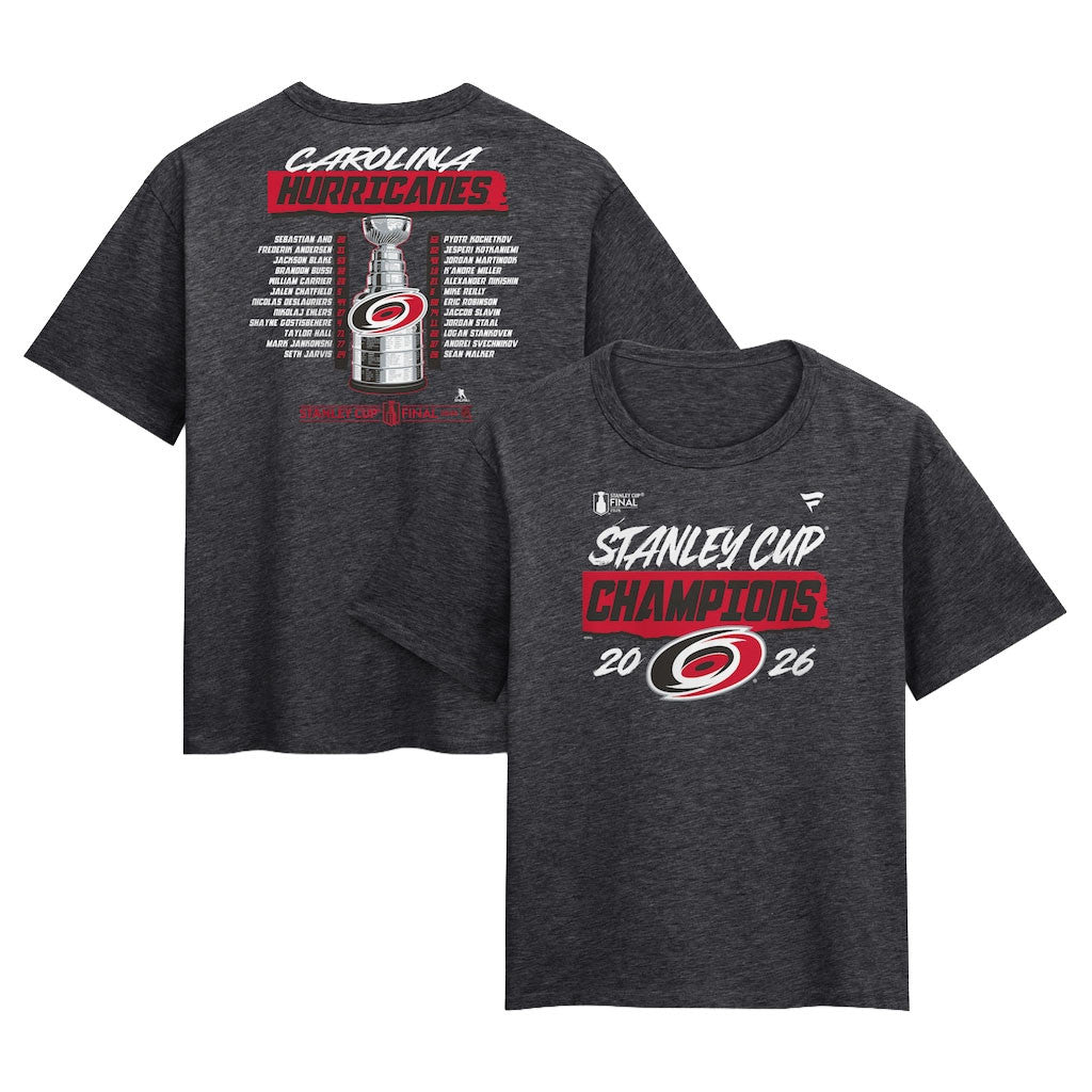 Carolina Hurricanes Champions Merch 2026 Hurricanes Stanley Cup Champions Roster T-Shirt Gifts - Merchluma