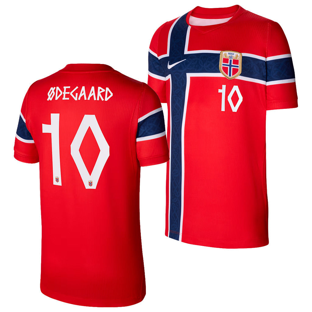 Norway National Team Merch 2026 Martin Odegaard #10 Norway National Team Stadium Home Jersey - Merchluma