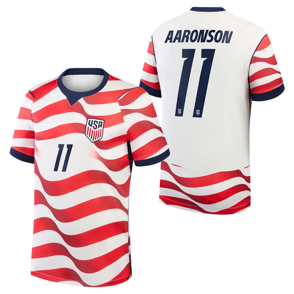 USMNT World Cup 2026 Merch #11 Brenden Aaronson USMNT 2026 Stadium Home Jersey FIFA Gifts - Merchluma