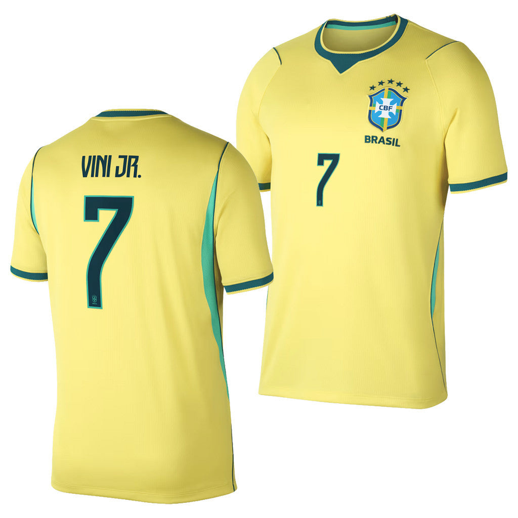 Brazil FIFA World Cup Merch 2026 Vinicius Junior #7 Brazil National Team 2026 Stadium Home Jersey - Merchluma