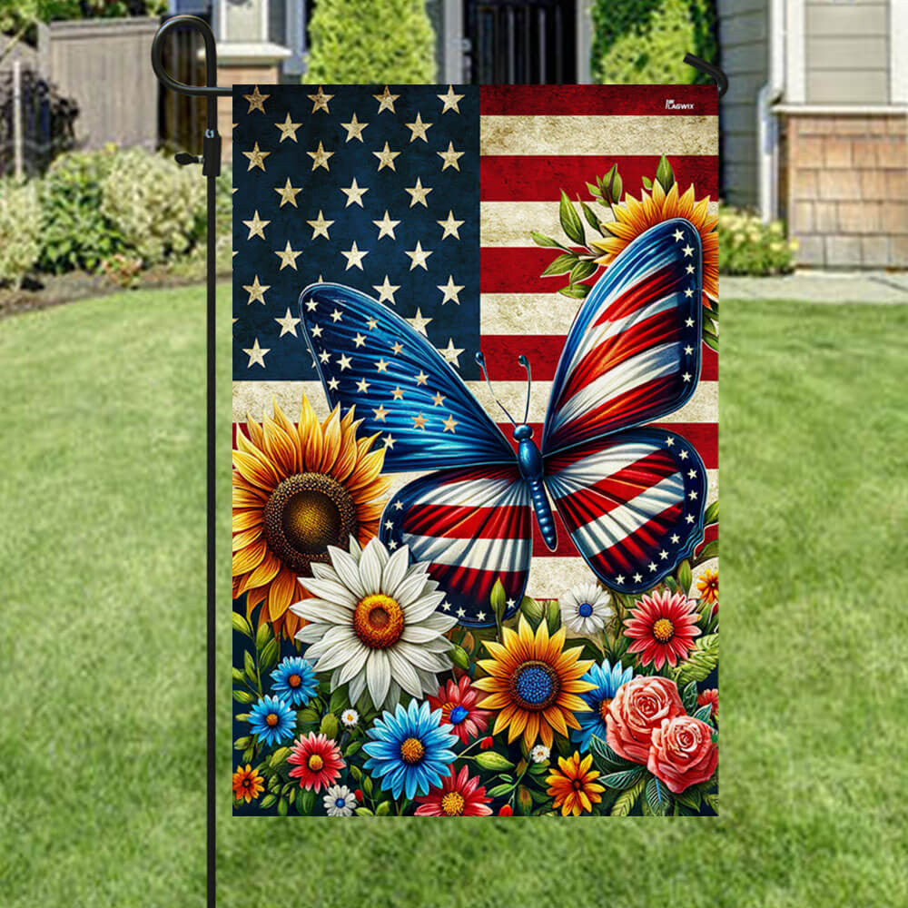 Celebrating USA 250 Butterfly Flag 4Th Of July Patriotic Home Decor - Merchluma