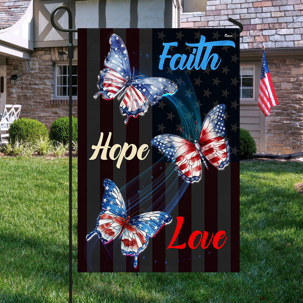 Celebrating USA 250 Butterfly Flag Faith Hope Lover Patriotic Home Decor - Merchluma