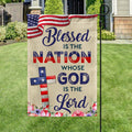 Celebrating USA 250 Flag Blessed Is The Nation Whose God Is The Lord Patriotic Decor - Merchluma