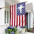 Celebrating USA 250 Flag Christian Cross American Flag Patriotic Home Decor - Merchluma