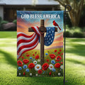 Christian Cross Independence Day Flag God Bless America Home Decor - Merchluma