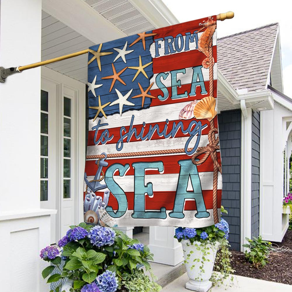 From Sea To Shining Sea American Flag 1776 2026 Merch Patriotic Decorations - Merchluma