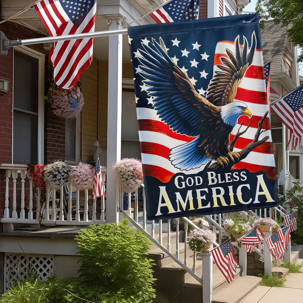 God Bless America Eagle Flag Patriotic Home Decorations Gifts For 4Th Of July - Merchluma