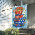 God Bless America Floral Flag Patriotic Home Decor Patriotic Gifts For Family - Merchluma