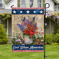 God Bless America Flowers Flag Patriotic Home Decor Gifts For 4Th Of July - Merchluma