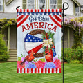 God Bless America Wreath Flag 4th Of July Flag Patriotic Garden Decorations - Merchluma