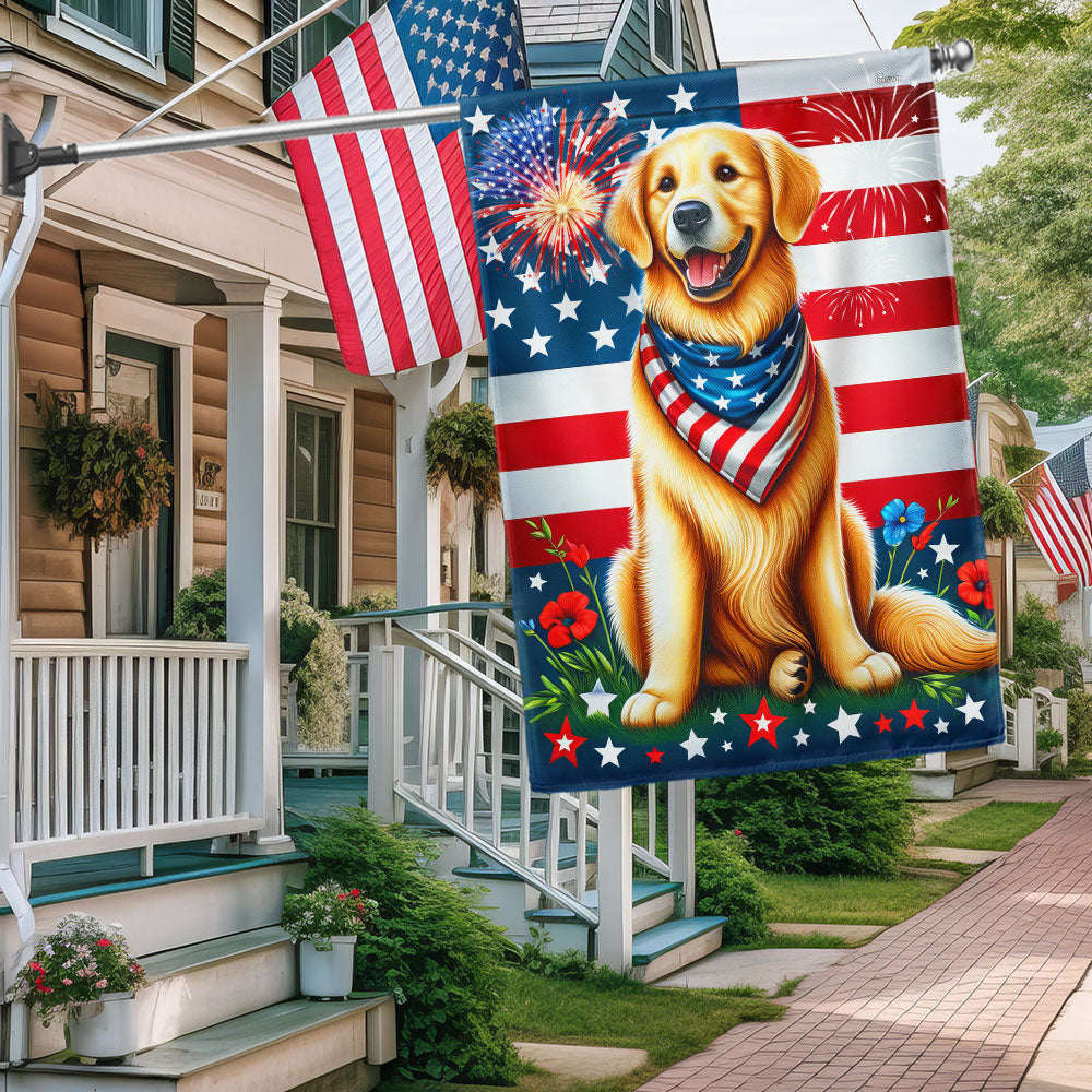 Golden Retriever 250 Years Of America Flag Patriotic Home Decorations - Merchluma