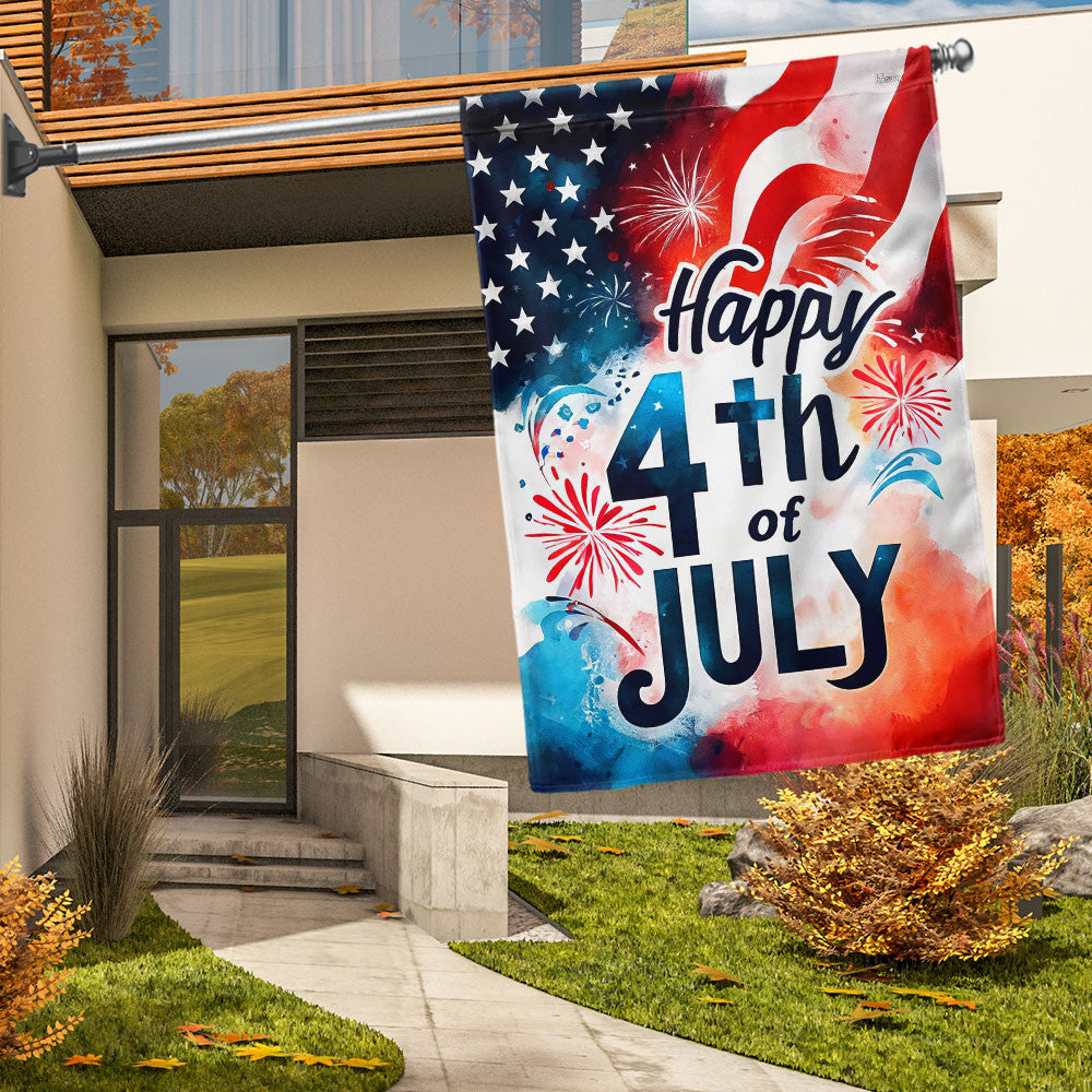 Happy 4th Of July Independence Day American Flag Patriotic Porch Decoration - Merchluma