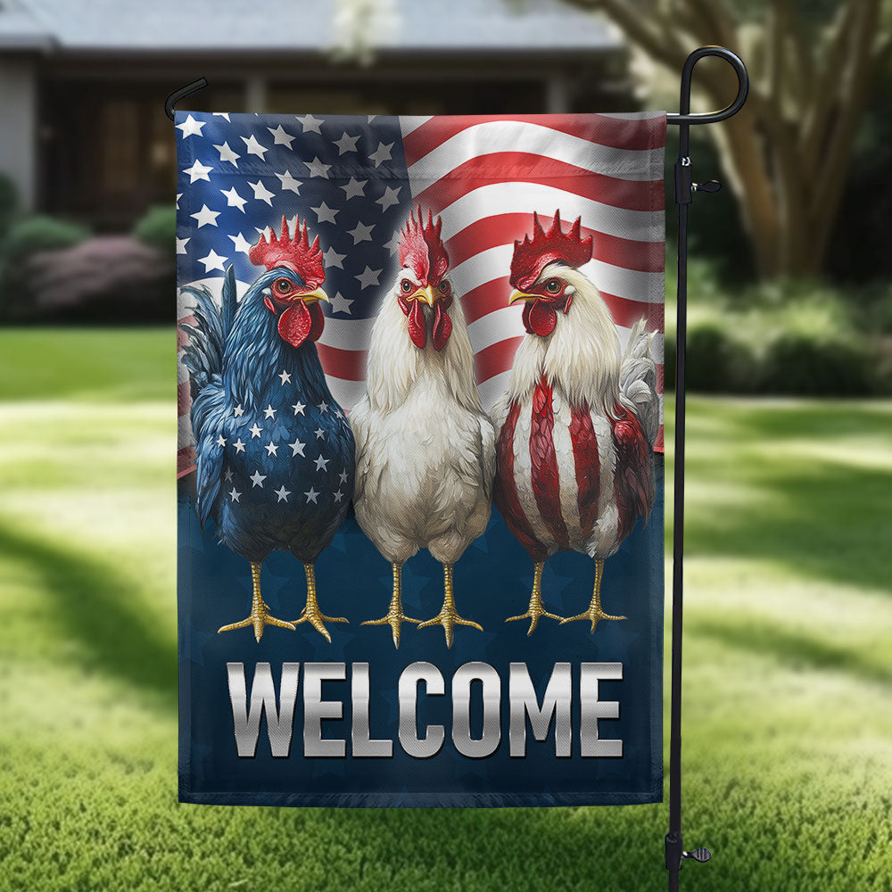 USA 250Th Anniversary Chicken Flag American Farm Flag Patriotic Decorations - Merchluma