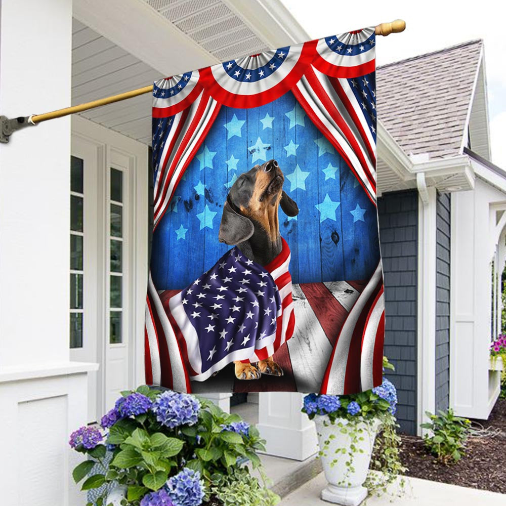 USA 250Th Anniversary Flag 4th Of July Dachshund American Patriotic Flag Patriotic Decor - Merchluma