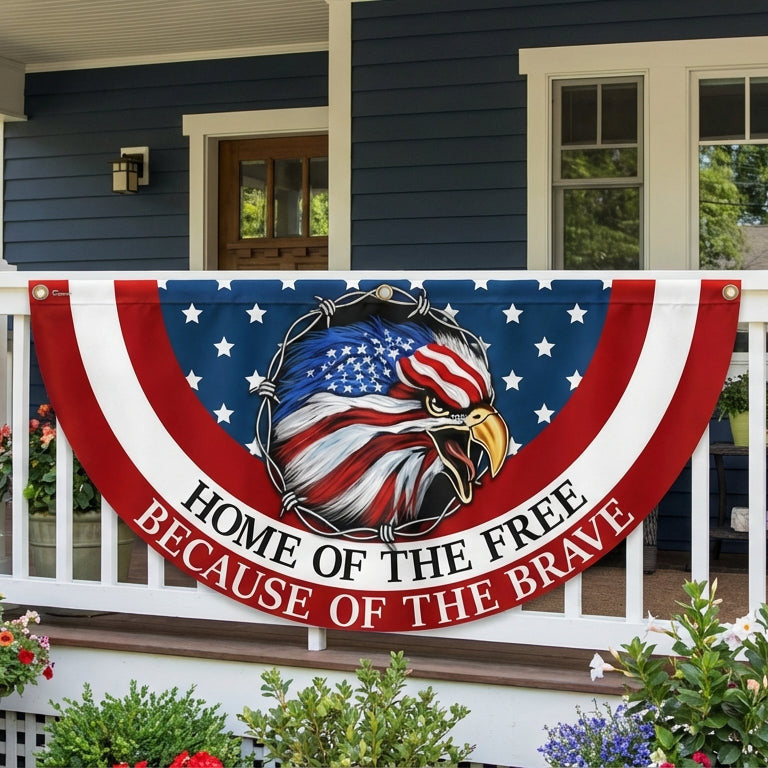 250 Years Of America Fan Flag Home Of The Free Because Of The Brave Patriotic Flag - Merchluma