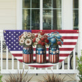 America 250 Years Flower Fan Flag 1776 2026 Merch Patriotic Outdoor Decor - Merchluma