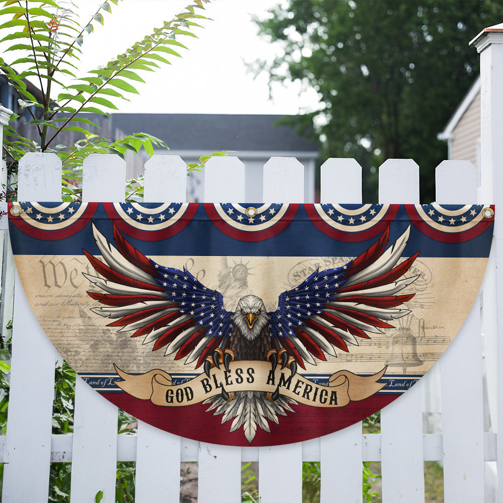 God Bless America Eagle Fan Flag Patriotic Home Decor Gifts For 4Th Of July - Merchluma