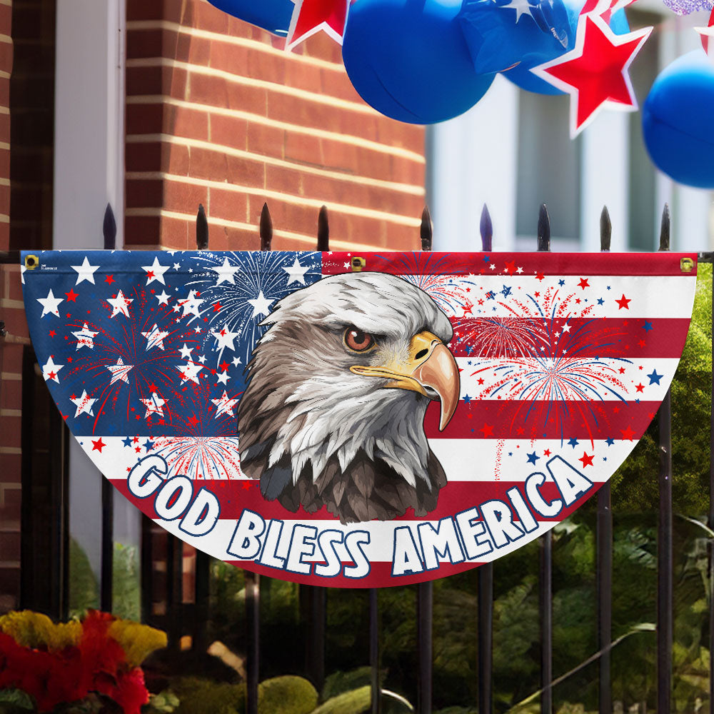 God Bless America Eagle Fan Flag Veterans Day Home Decorations Patriotic Gift Ideas - Merchluma