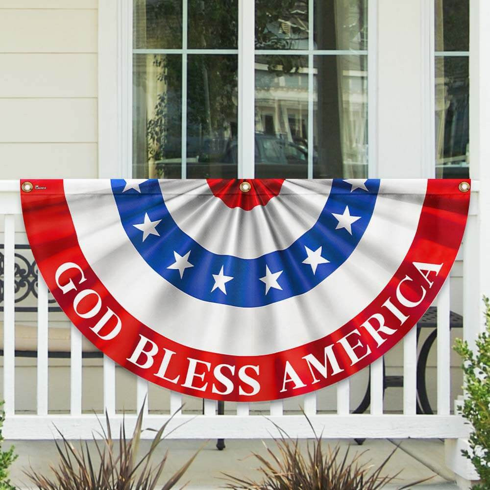 Happy 4th Of July God Bless America Fan Flag Patriotic Porch Decoration - Merchluma