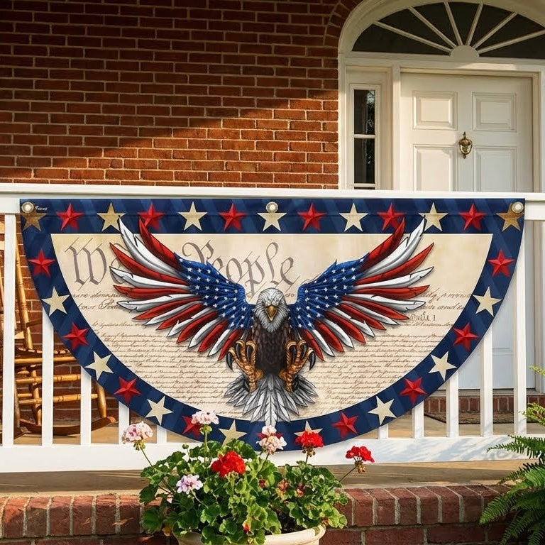 USA 250 Years Of Freedom Fan Flag We The People Patriotic Eagle Home Decor - Merchluma
