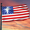 Celebrating USA 250 Flag Christian Cross American Home Decor Patriotic Gifts - Merchluma