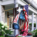USA 250 Years Of Freedom Horse Flag Christian Cross Home Decor Gift Ideas - Merchluma