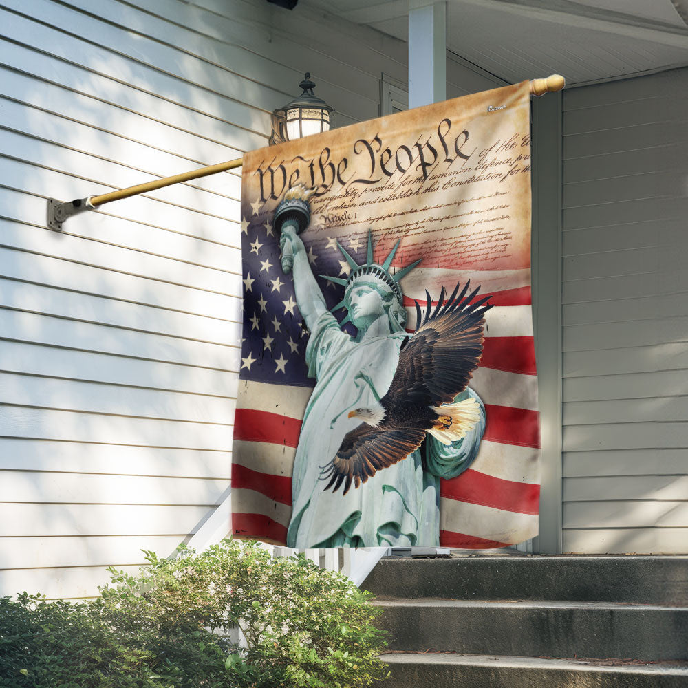 USA 250 Years Statue Of Liberty Flag Fourth Of July Porch Decor Patriotic Gifts - Merchluma